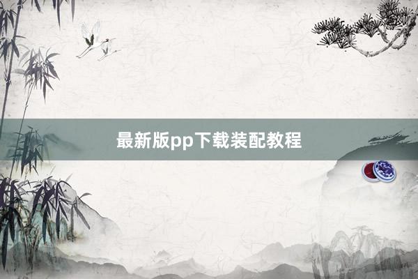 最新版pp下载装配教程